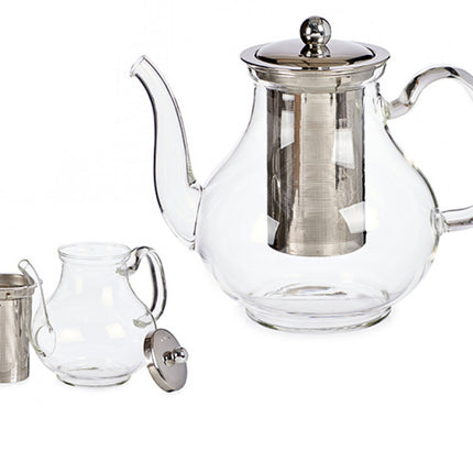 Lange glazen theepot met filter 1.1 L