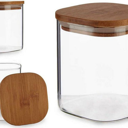 Glazen Voorraadpot Met Bamboe Deksel (880 ml)