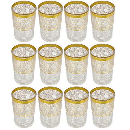 Marokkaanse Theeglazen Goud – Set van 12 - 160ml