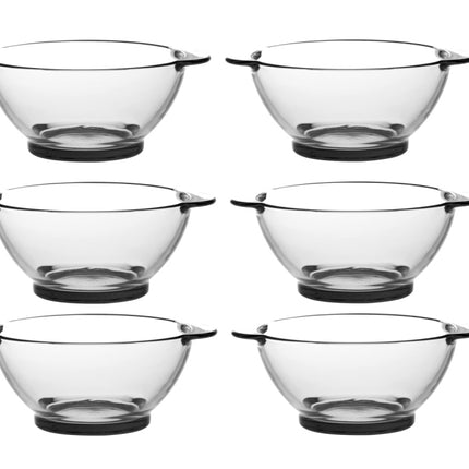 Glazen soepkommen met oortjes - set 6 stuks