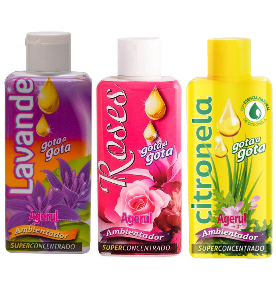 Gota Gota luchtverfrisser, mixpakket van 3 – lavendel, rozen, citronella