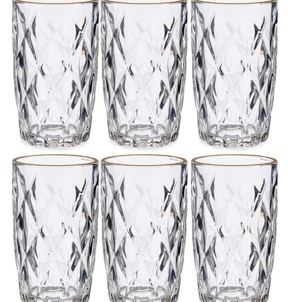 Glazen Diamant met gouden rand 340ml