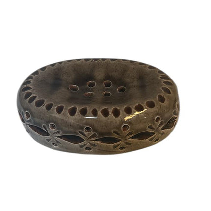 Handgemaakte Aardewerken Zeephouder – 13 x 9 cm – Traditioneel Design