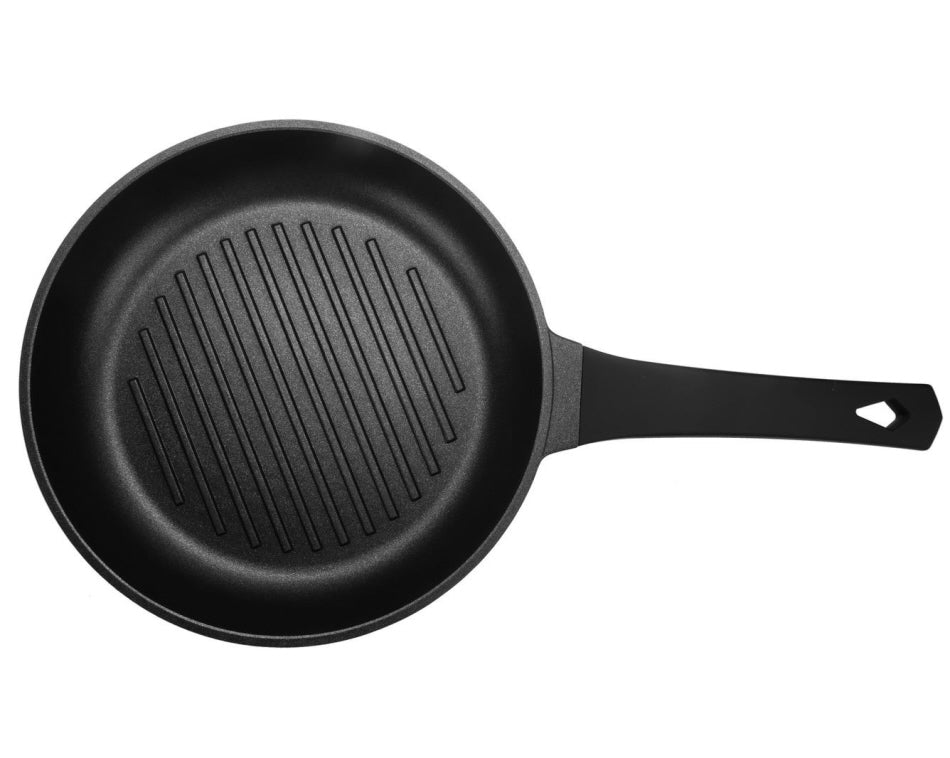 Poêle à griller ronde avec couvercle - poêle à steak
