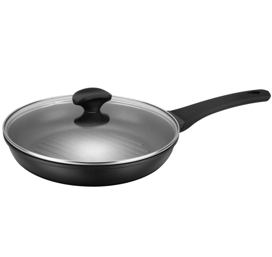 Poêle à griller ronde avec couvercle - poêle à steak