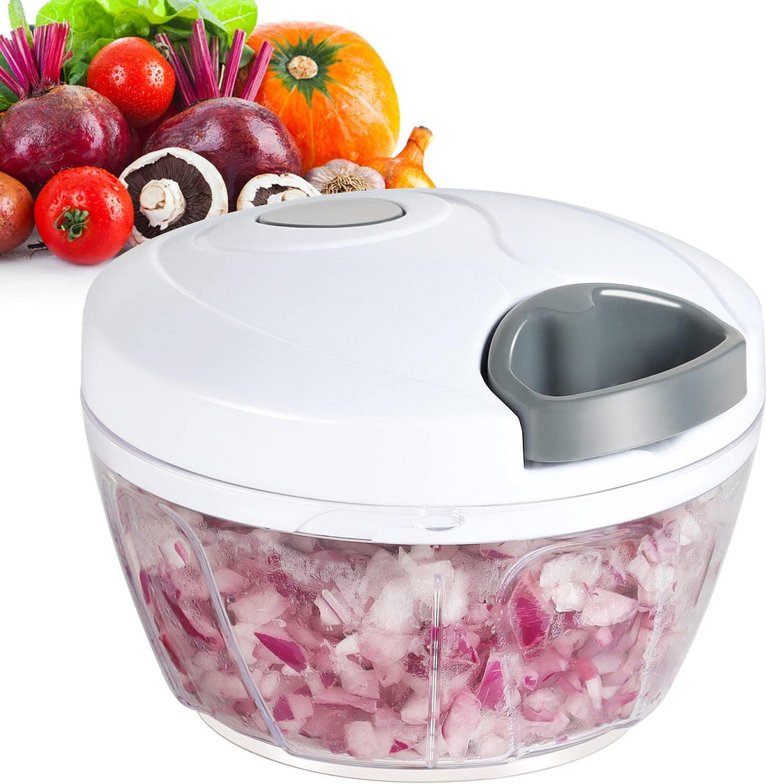 Pull-Cord Vegetable Chopper - Manual Food Chopper