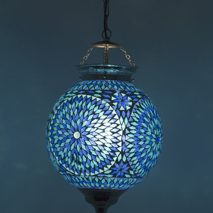 Oosterse lamp Mumbai mozaïek blauw