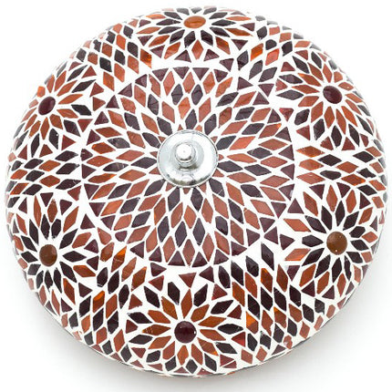 Oosterse plafondlamp Goa mozaïek oranje Bohemian 24 cm