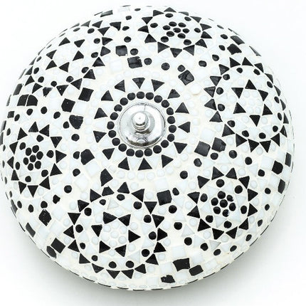 Oosterse plafondlamp Goa mozaïek zwart & wit Classic 24 cm