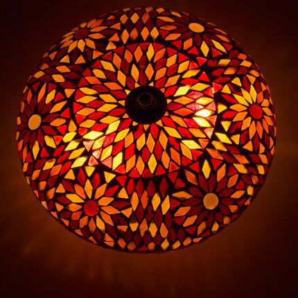 Oosterse plafondlamp Goa mozaïek oranje Bohemian 24 cm