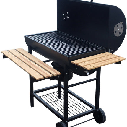Grote Houtskoolbarbecue op Wielen met Deksel, Thermometer en Verstelbare Roosters – Ideaal voor de Tuin