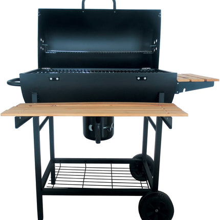 Grote Houtskoolbarbecue op Wielen met Deksel, Thermometer en Verstelbare Roosters – Ideaal voor de Tuin