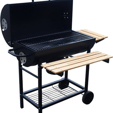 Grote Houtskoolbarbecue op Wielen met Deksel, Thermometer en Verstelbare Roosters – Ideaal voor de Tuin