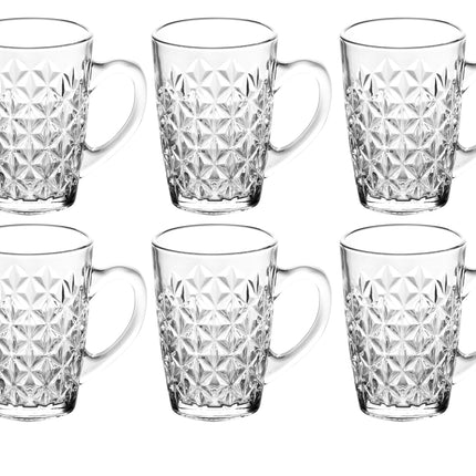 Mokken met handvat - Glazen set van 6 stk.