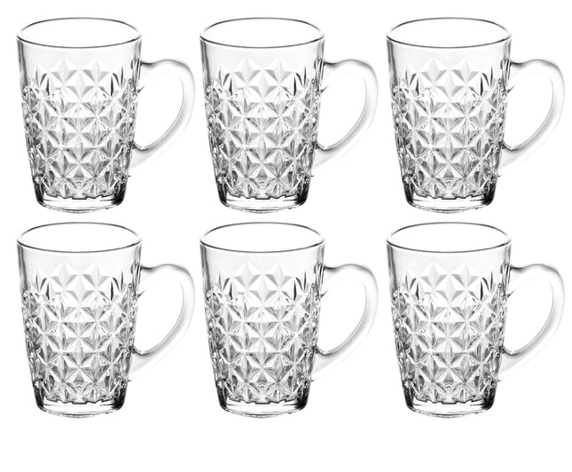 Mokken met handvat - Glazen set van 6 stk.