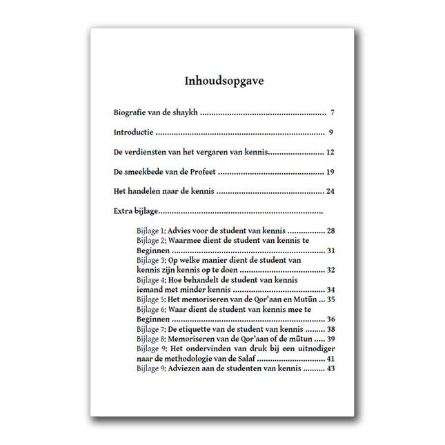 Gunsten van het vergaren van kennis en de etiquette van de studenten van kennis