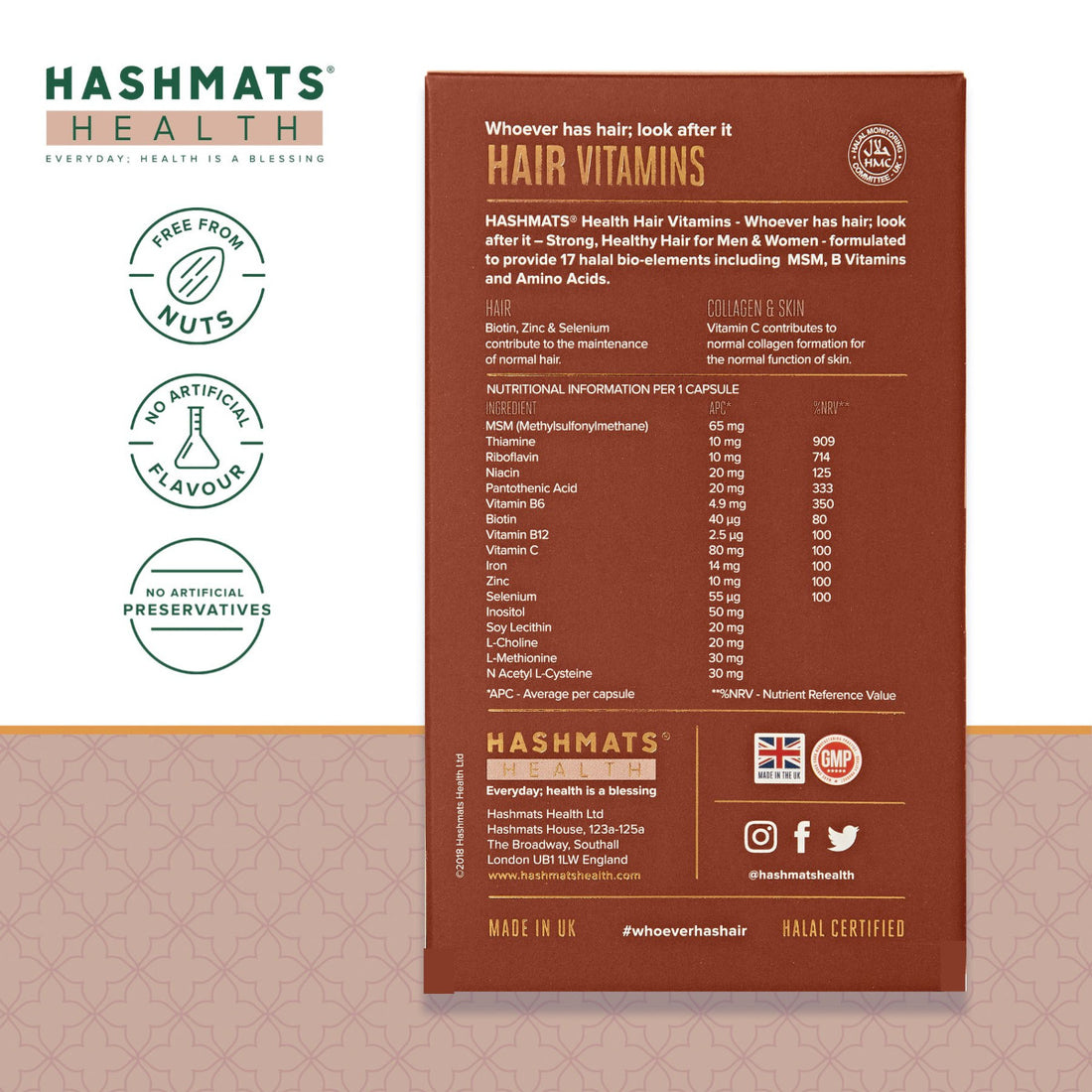 Certifié Halal - Vitamines Cheveux, Peau & Ongles - par HASHMATS®