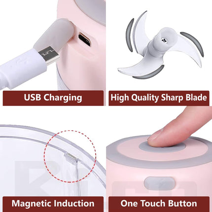 Hakmolen elektrische - USB oplaadbal - Mini Portable Chopper - 250ml