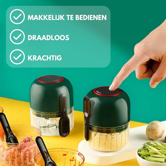Mini hakmolen voor groenten – draadloos en oplaadbaar, 250 ml – foto 2