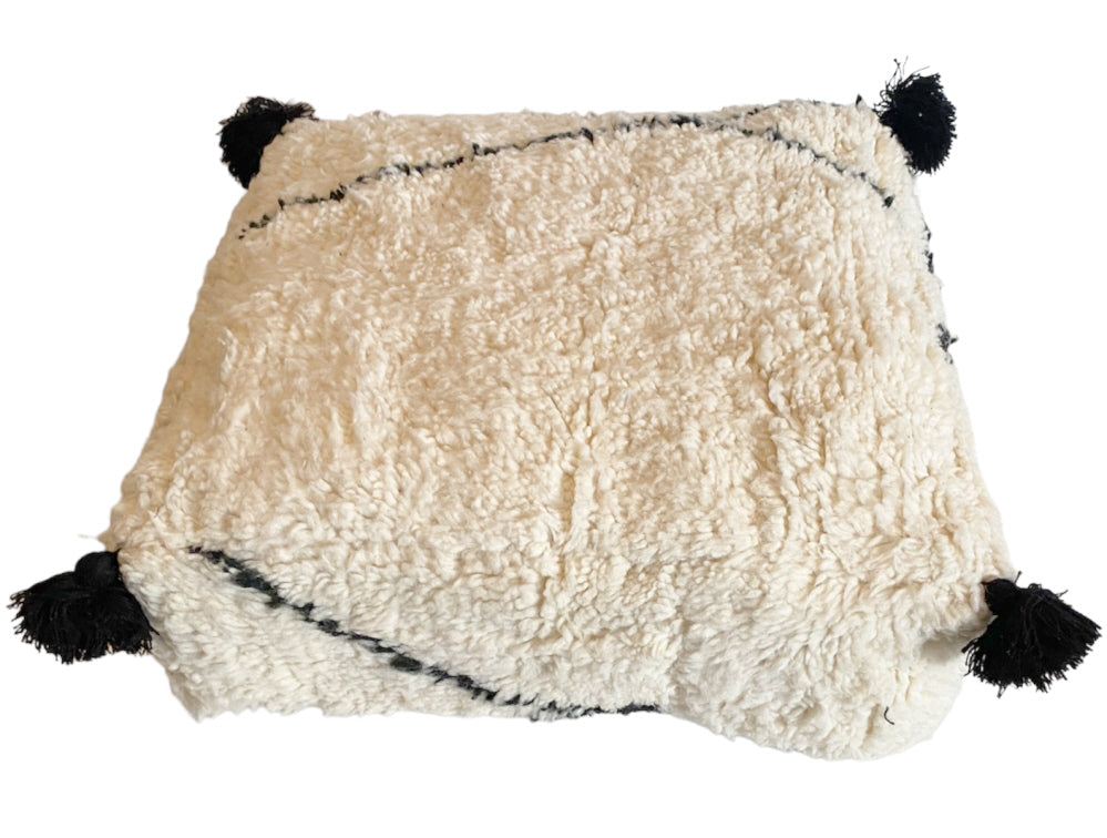 Pouf berbère marocain fait main (Beni Ourain)