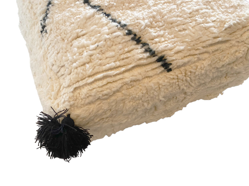 Pouf berbère marocain fait main (Beni Ourain)