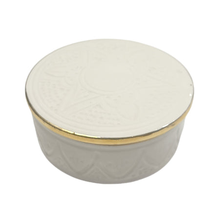 Handgemaakte Keramische Empreinte Pot - Wit Goud