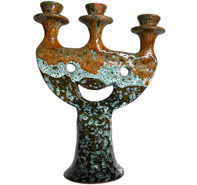 Handgemaakte Marokkaanse Kandelaar met Gezichtsmotief