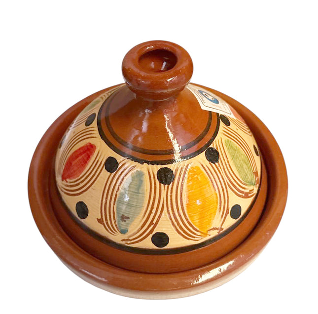 Handgemaakte Marokkaanse Tajine Ø25 cm – Aardewerk – Traditioneel design met kleurrijke motieven