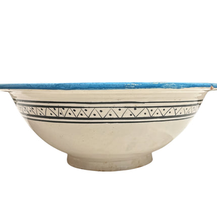 Ronde opbouw wasbak - Handgemaakte ronde waskom - turquoise Ø 35 cm