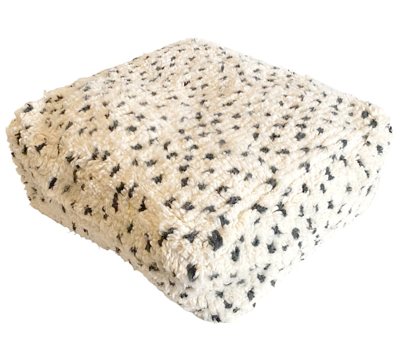Pouf marocain berbère fait main (Beni Ourain) Coussin de sol moelleux et bohème