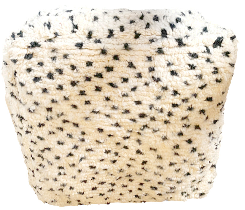 Pouf marocain berbère fait main (Beni Ourain) Coussin de sol moelleux et bohème