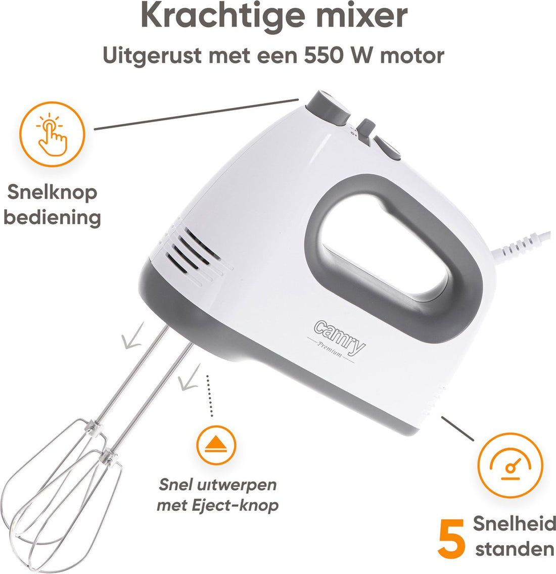 Mixer - Hand mixer - 750W - Turbo function