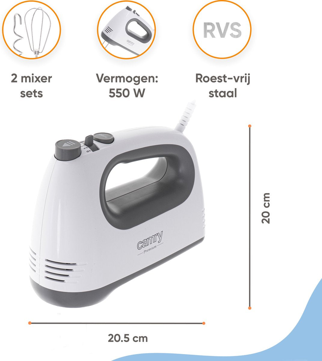 Mixer - Hand mixer - 750W - Turbo function
