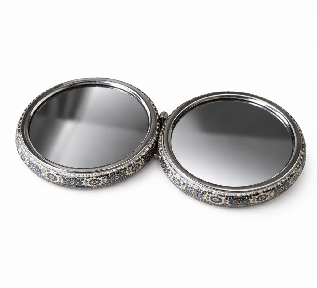 Miroir à main - maquillage Ø 7,5 cm – Design marocain – Compact & Pliable