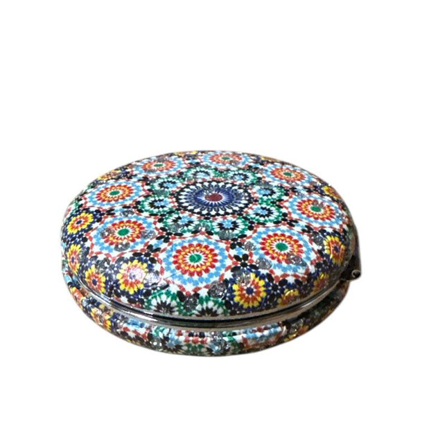 Handspiegel Ø 7,5 cm – Marokkaans Design – Compact & Opvouwbaar