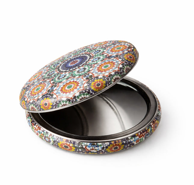 Handspiegel Ø 7,5 cm – Marokkaans Design – Compact & Opvouwbaar
