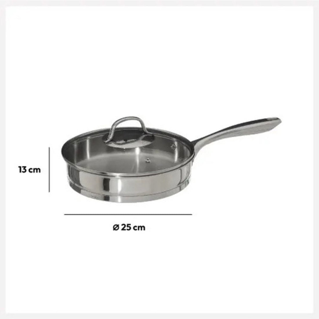 Sauteuse avec couvercle - Toutes plaques/sources de chaleur - argent - Diamètre 24 cm
