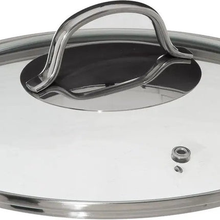 Hapjespan met deksel - Alle kookplaten/warmtebronnen geschikt - zilver - Dia 24 cm