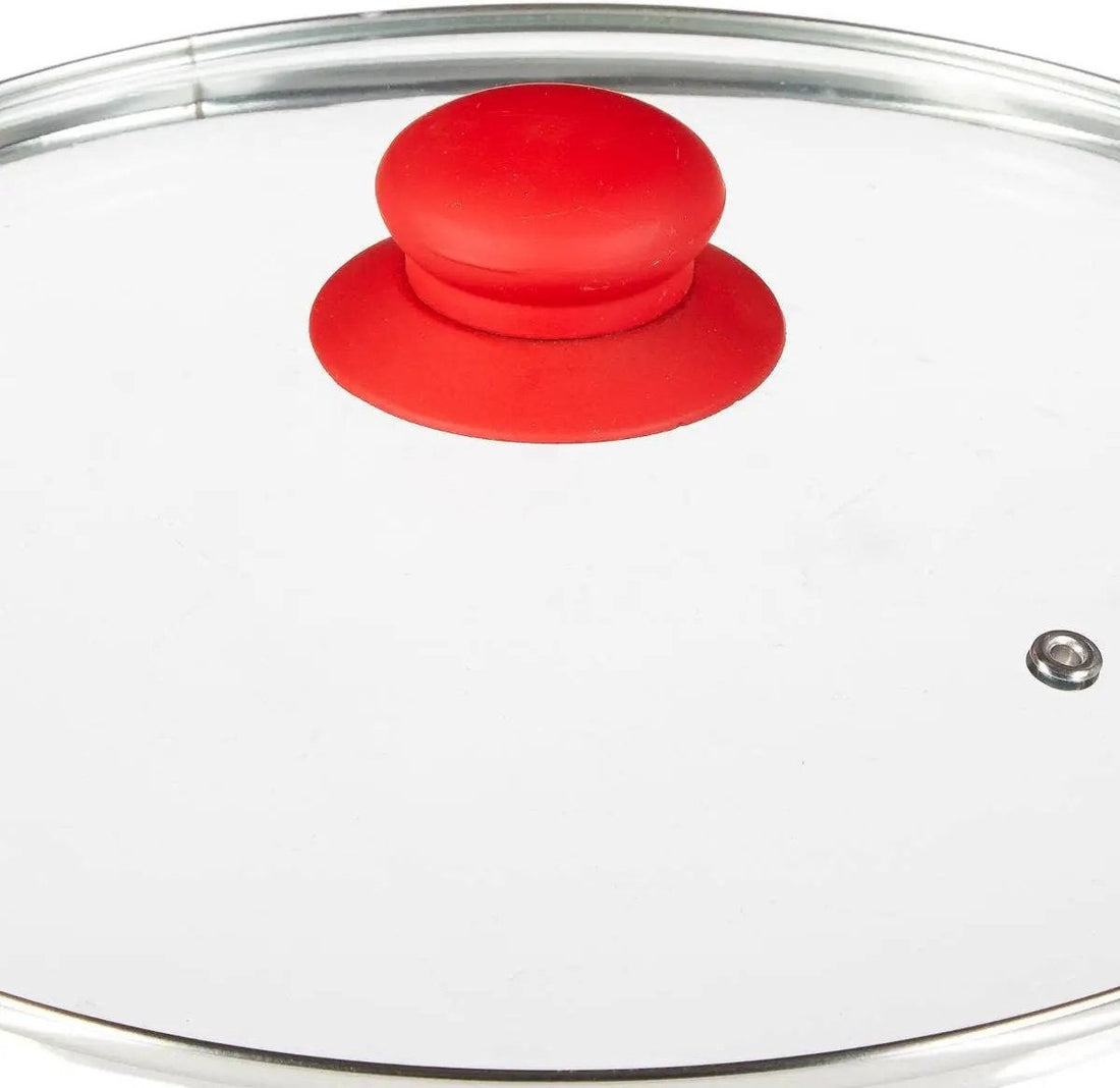 Sauteuse avec couvercle - Tous feux/sources de chaleur compatibles - rouge/noir - Ø 28 cm