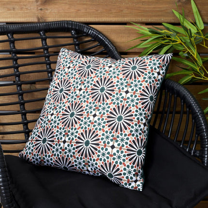 Luxe kussen groen met patronen