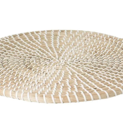 Ronde Placemat Zeegras Ø 35 cm - Wit - Naturel