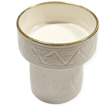 Kom op voet - Wit - 12 carats Goud Engraved Zwak