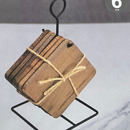 Onderzetters 6 stuks met metalen frame
