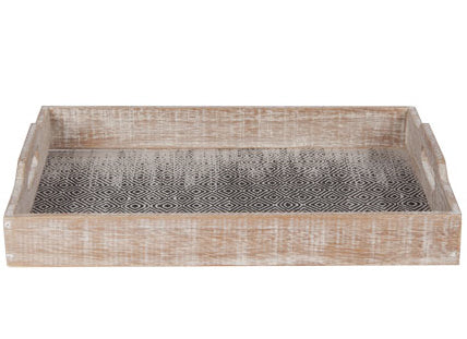 Houten splash dienblad set van 2