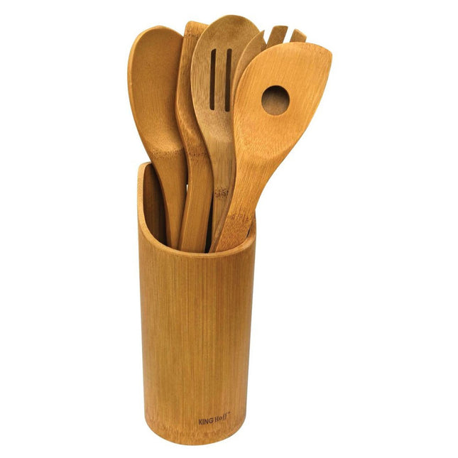 Houten keukenset - 5 delig + houder