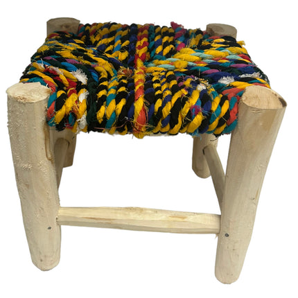 Marokkaanse Houten krukjes multicolor