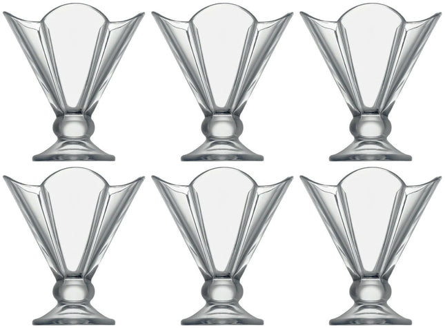 Set van 6 glazen ijsbekers ijscoupe-dessertglas 250 ml