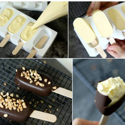 Siliconen Magnum bakvorm chocoladevorm  inclusief 50 stokjes