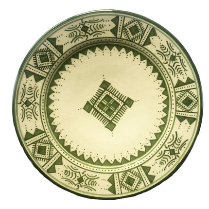 Marokkaanse bord groen/Wit Ø25 cm