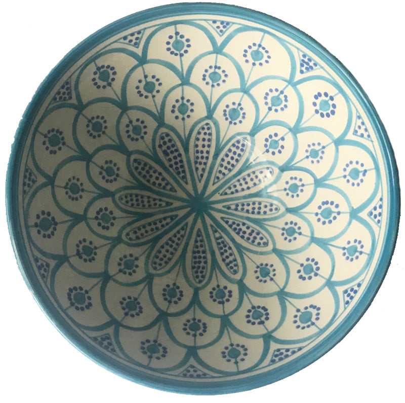 Plat marocain grand bleu clair
